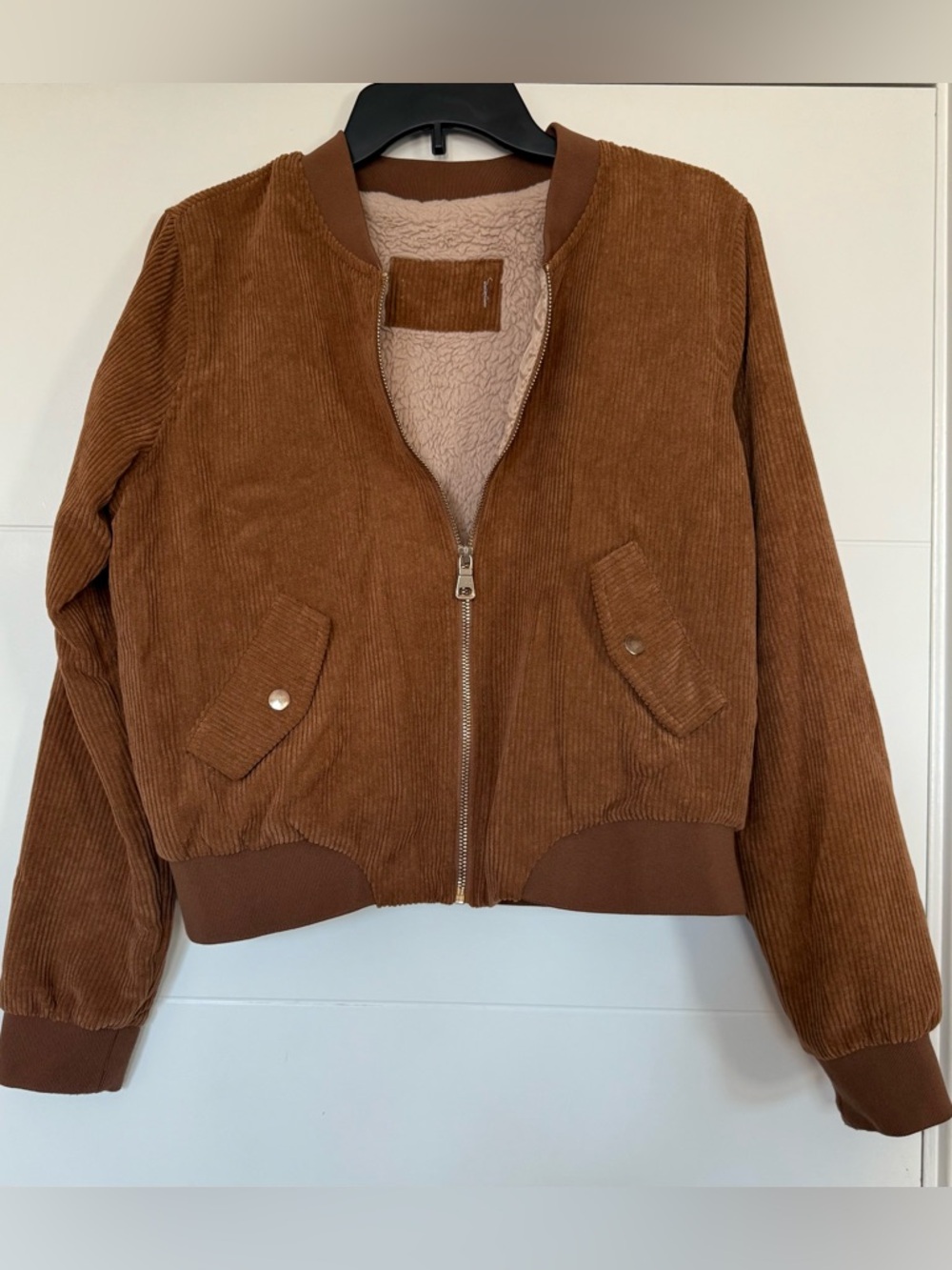 Corduroy Bomber Jacket in Brown